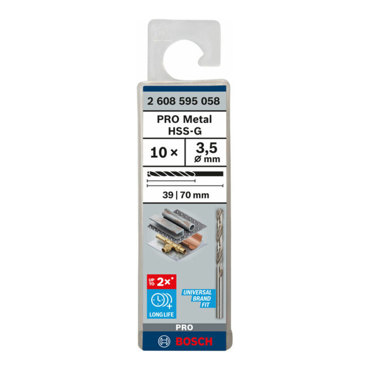 Bosch Metallbohrer HSS-G DIN 338 3,5 x 39 x 70 mm