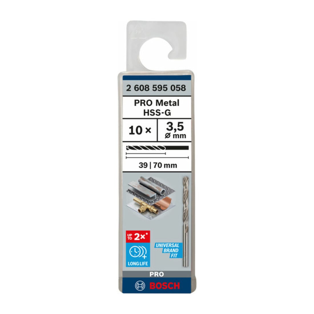 Bosch Metallbohrer HSS-G DIN 338 3,5 x 39 x 70 mm
