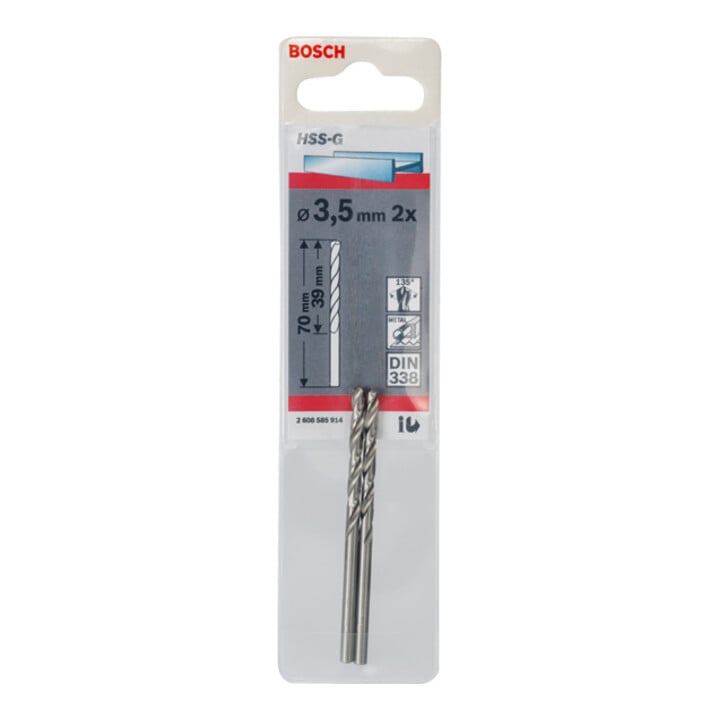 Bosch Metallbohrer HSS-G DIN 338 3,5 x 39 x 70 mm