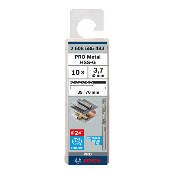 Bosch Metallbohrer HSS-G DIN 338 3,7 x 39 x 70 mm