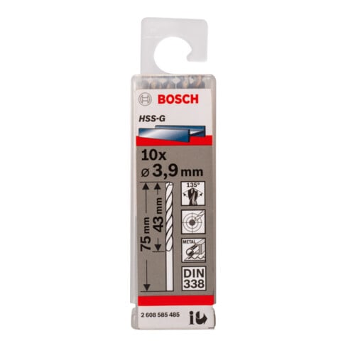 Bosch Metallbohrer HSS-G DIN 338 3,9 x 43 x 75 mm
