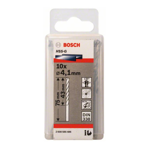 Bosch Metallbohrer HSS-G DIN 338 4,1 x 43 x 75 mm