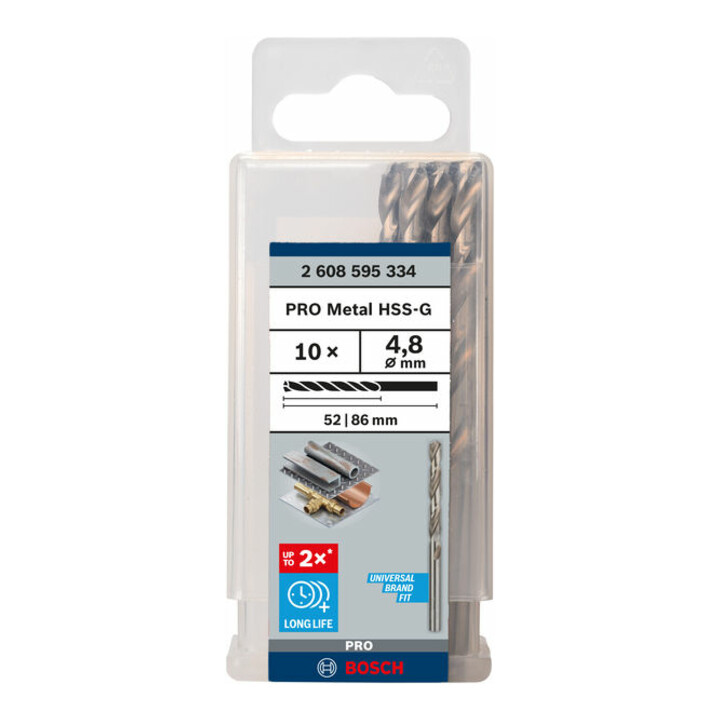 Bosch Metallbohrer HSS-G DIN 338 4,8 x 52 x 83 mm