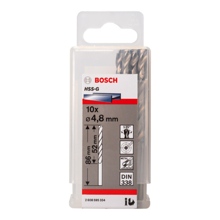Bosch Metallbohrer HSS-G DIN 338 4,8 x 52 x 83 mm