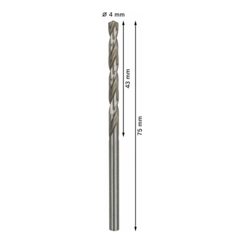 Bosch Metallbohrer HSS-G DIN 338 4 x 43 x 75 mm