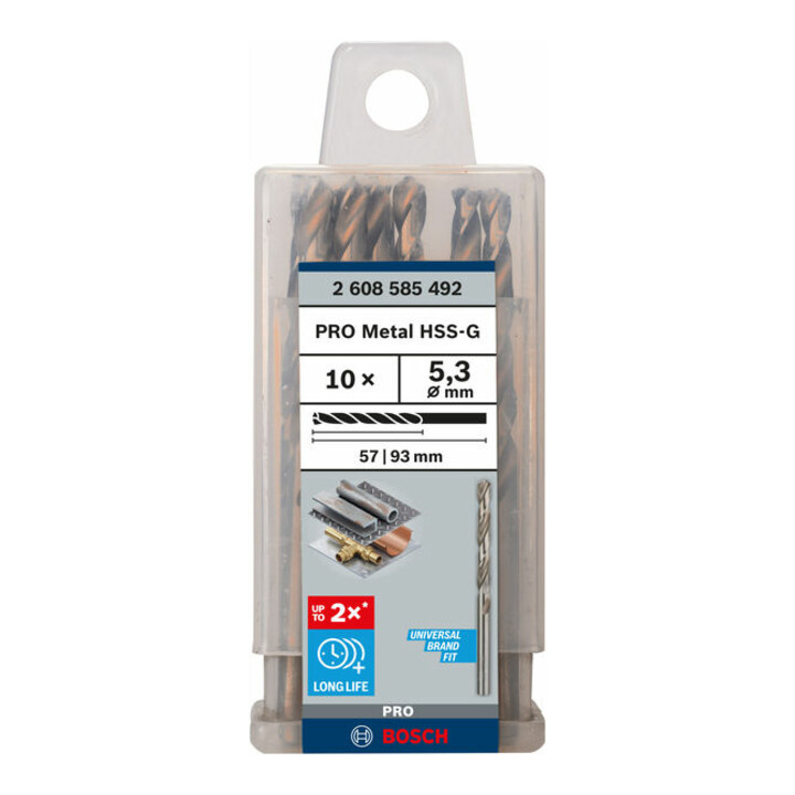 Bosch Metallbohrer HSS-G DIN 338 5,3 x 52 x 86 mm