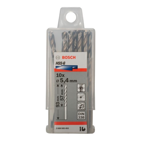 Bosch Metallbohrer HSS-G DIN 338 5,4 x 57 x 93 mm