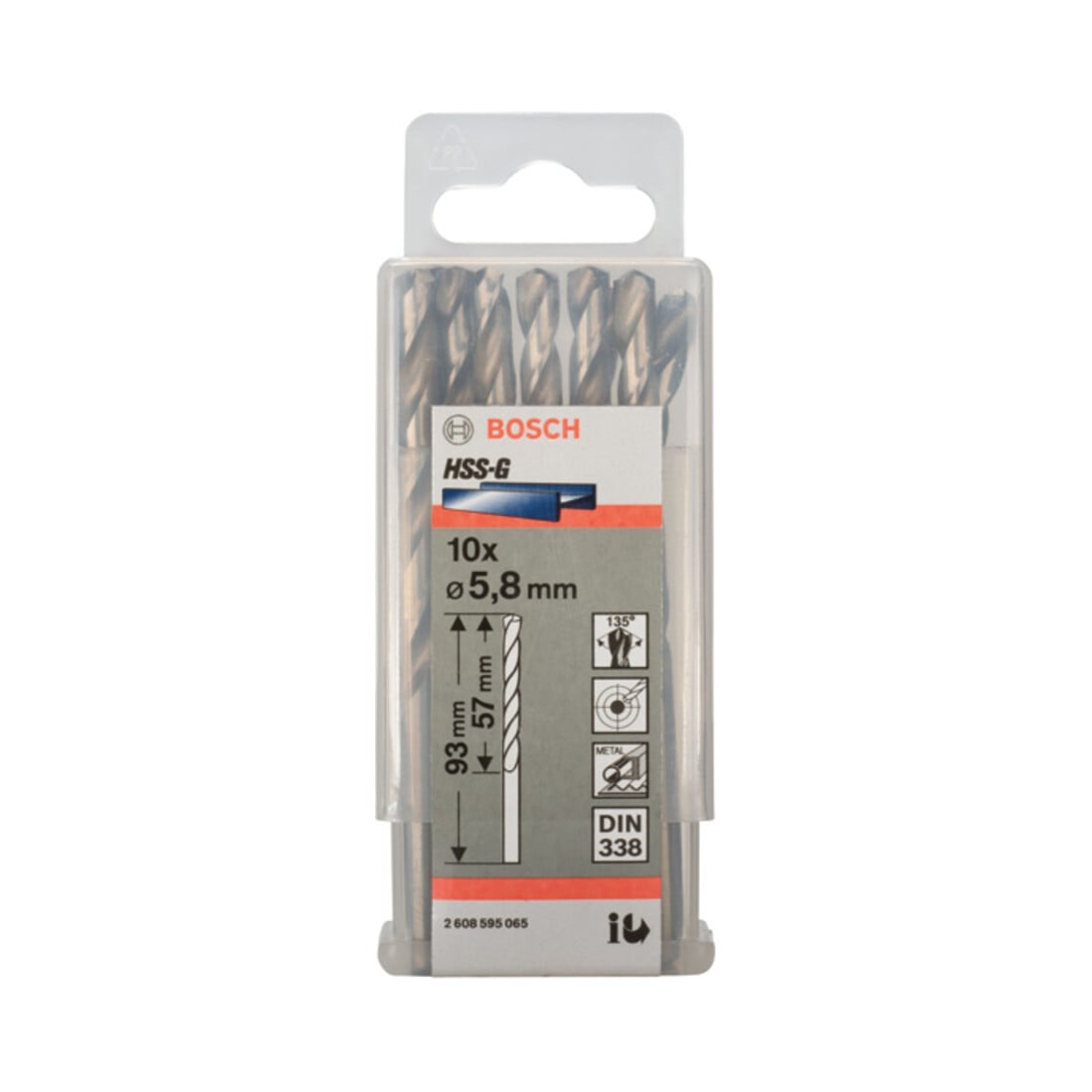Bosch Metallbohrer HSS-G DIN 338 5,8 x 57 x 83 mm