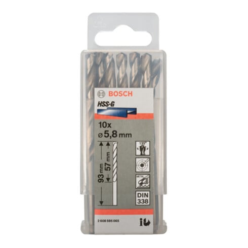 Bosch Metallbohrer HSS-G DIN 338 5,8 x 57 x 83 mm