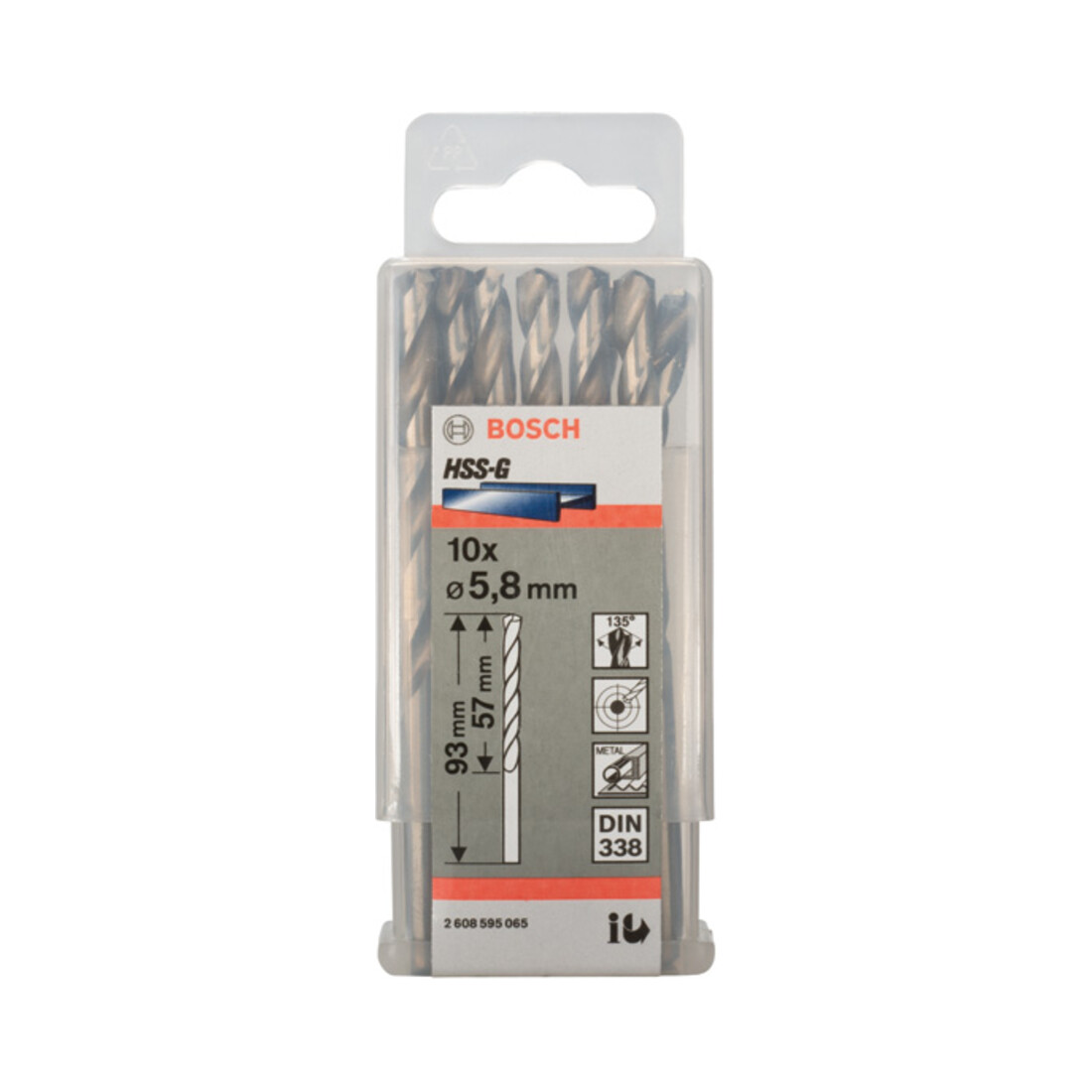 Bosch Metallbohrer HSS-G DIN 338 5,8 x 57 x 83 mm
