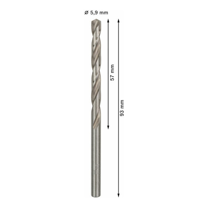 Bosch Metallbohrer HSS-G DIN 338 5,9 x 57 x 93 mm