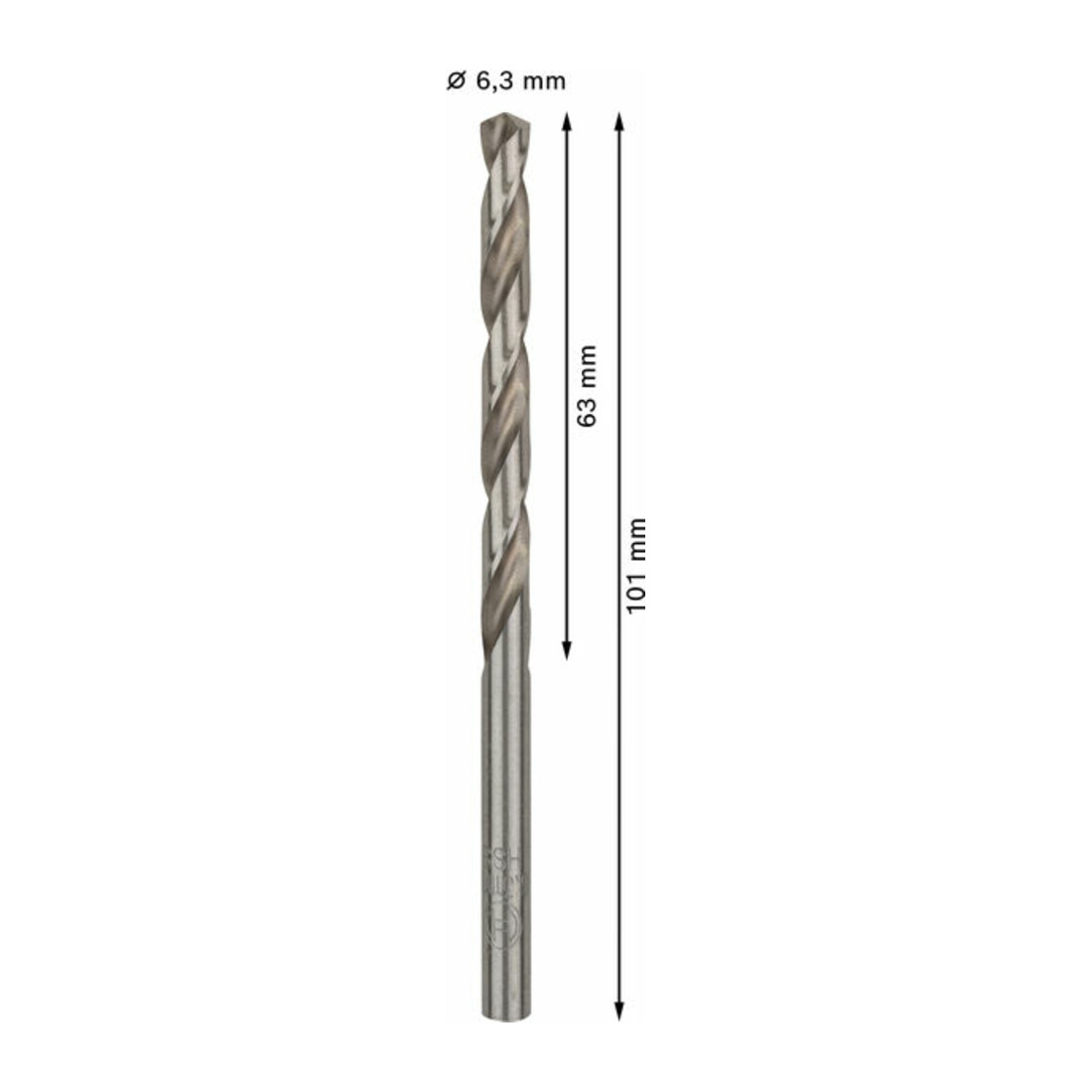 Bosch Metallbohrer HSS-G DIN 338 6,3 x 63 x 101 mm