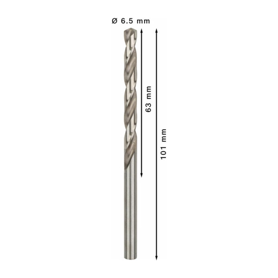 Bosch Metallbohrer HSS-G, DIN 338, 6,5 x 63 x 101 mm