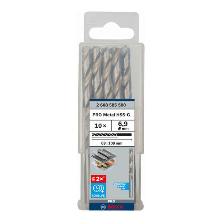 Bosch Metallbohrer HSS-G DIN 338 6,9 x 69 x 109 mm