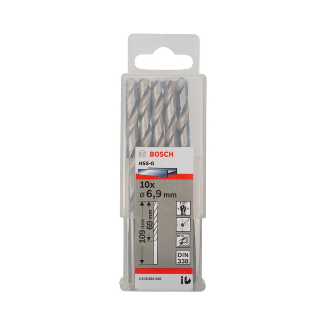 Bosch Metallbohrer HSS-G DIN 338 6,9 x 69 x 109 mm