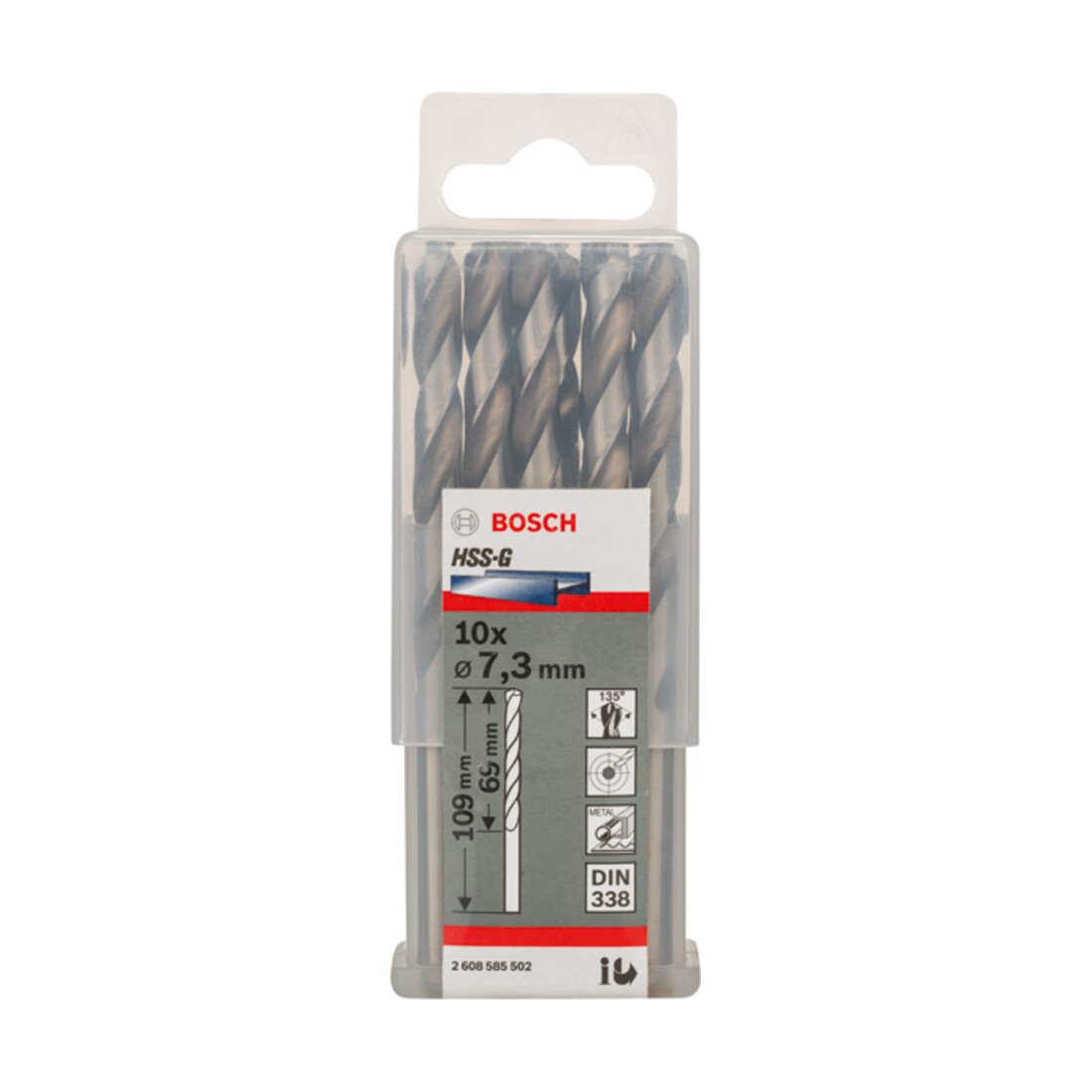 Bosch Metallbohrer HSS-G DIN 338 7,3 x 69 x 109 mm