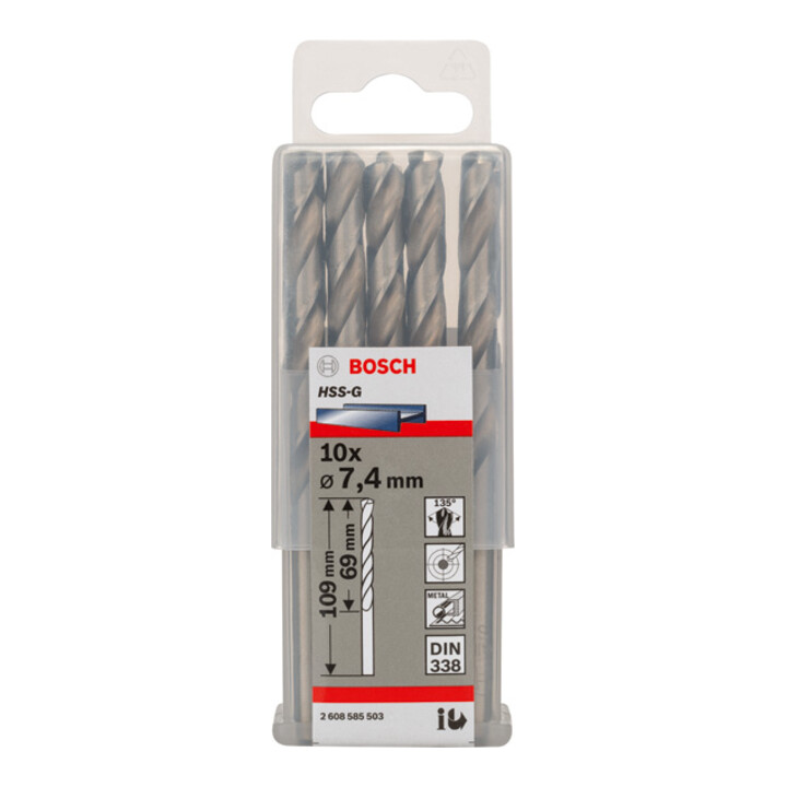Bosch Metallbohrer HSS-G DIN 338 7,4 x 69 x 109 mm