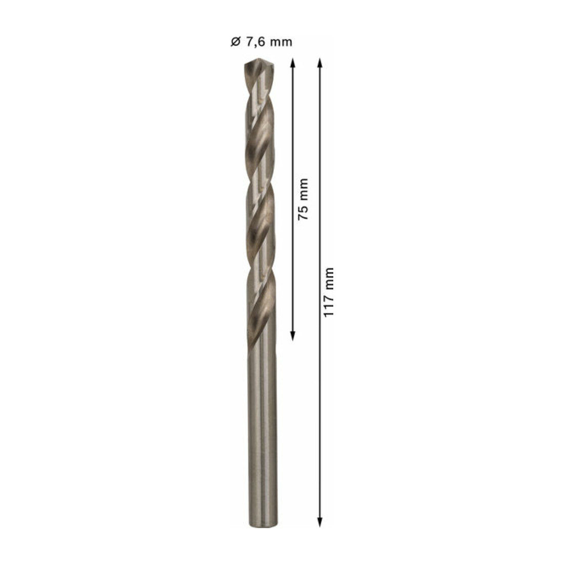Bosch Metallbohrer HSS-G DIN 338 7,6 x 75 x 117 mm