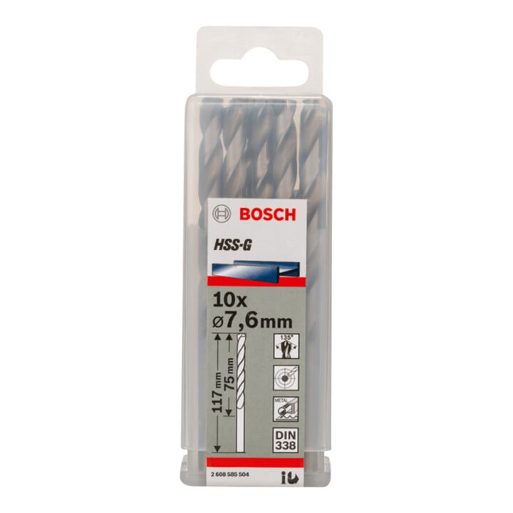 Bosch Metallbohrer HSS-G DIN 338 7,6 x 75 x 117 mm