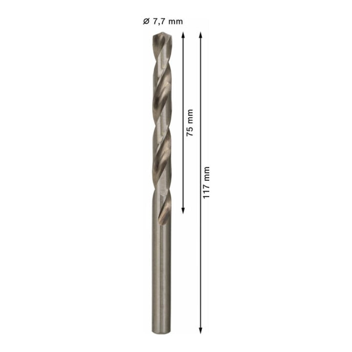 Bosch Metallbohrer HSS-G DIN 338 7,7 x 75 x 117 mm