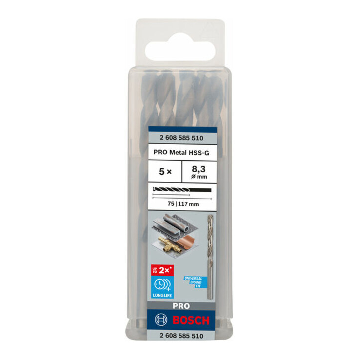 Bosch Metallbohrer HSS-G DIN 338 8,3 x 75 x 117 mm