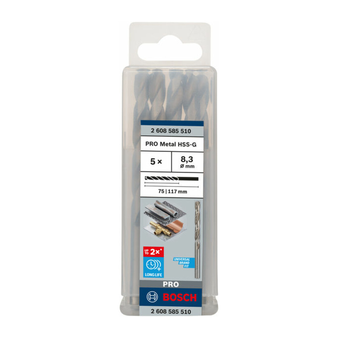 Bosch Metallbohrer HSS-G DIN 338 8,3 x 75 x 117 mm