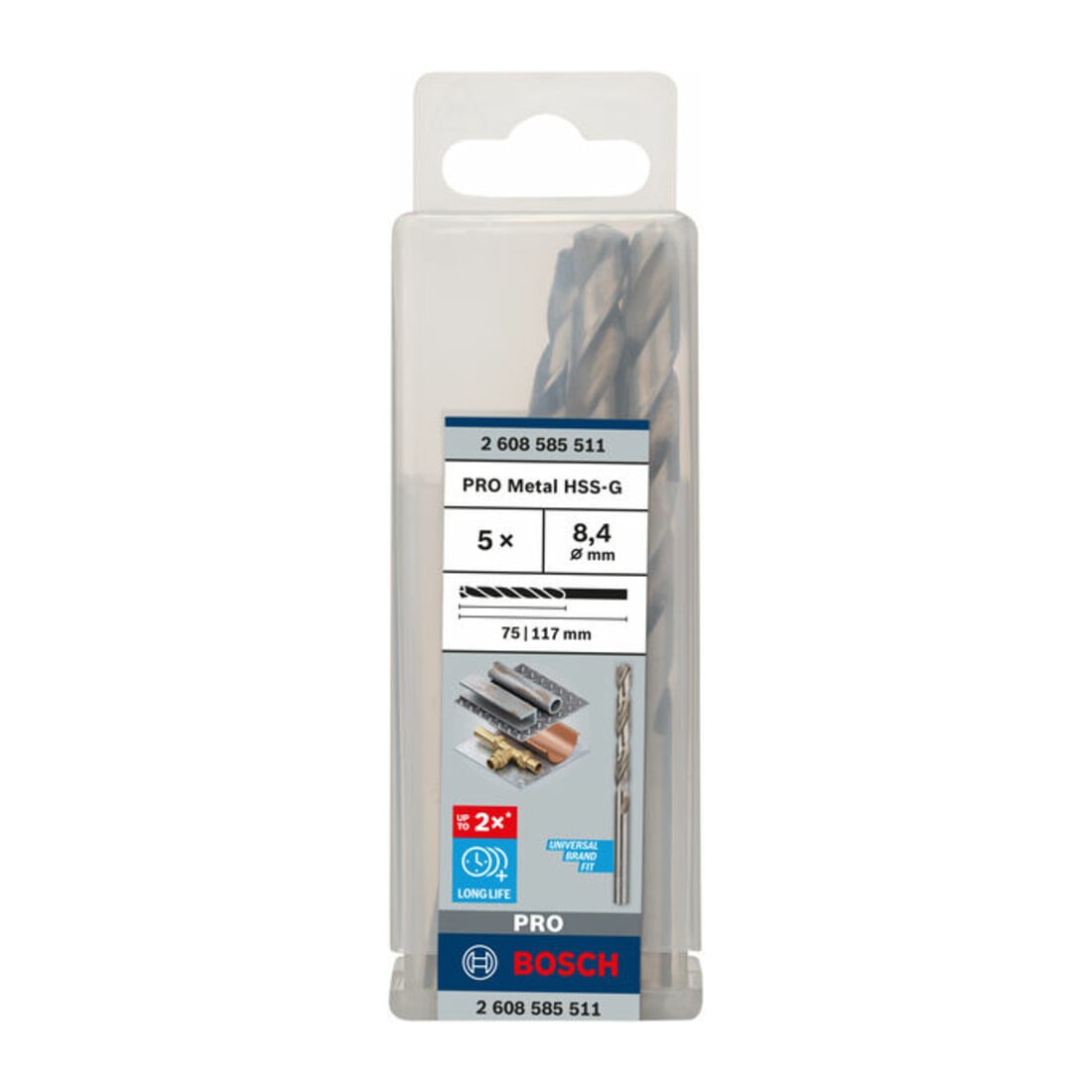 Bosch Metallbohrer HSS-G DIN 338 8,4 x 75 x 117 mm