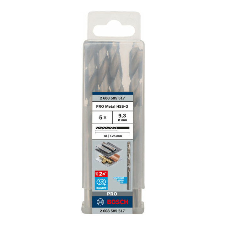 Bosch Metallbohrer HSS-G DIN 338 9,3 x 81 x 125 mm