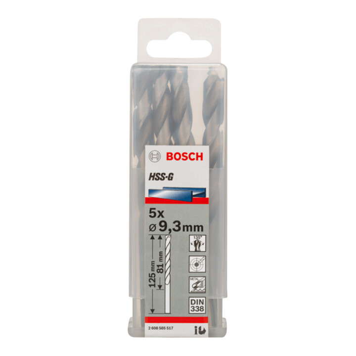 Bosch Metallbohrer HSS-G DIN 338 9,3 x 81 x 125 mm