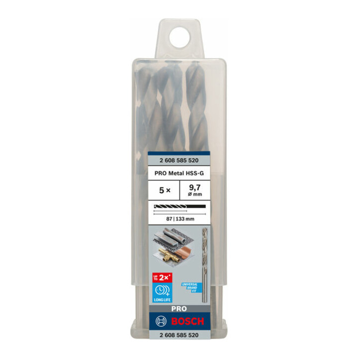 Bosch Metallbohrer HSS-G DIN 338 9,7 x 87 x 133 mm