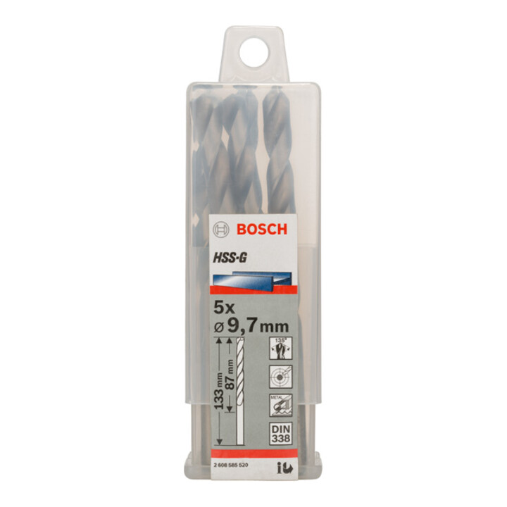 Bosch Metallbohrer HSS-G DIN 338 9,7 x 87 x 133 mm