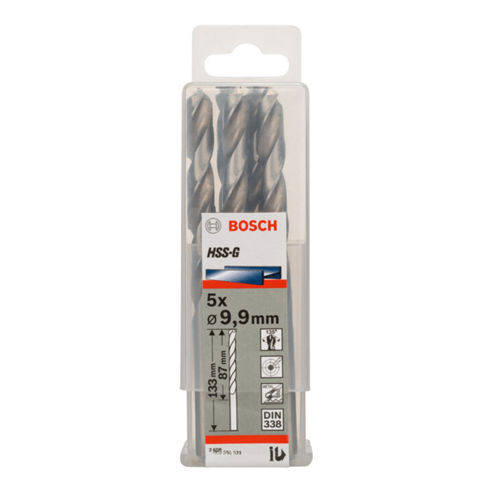 Bosch Metallbohrer HSS-G DIN 338 9,9 x 87 x 133 mm