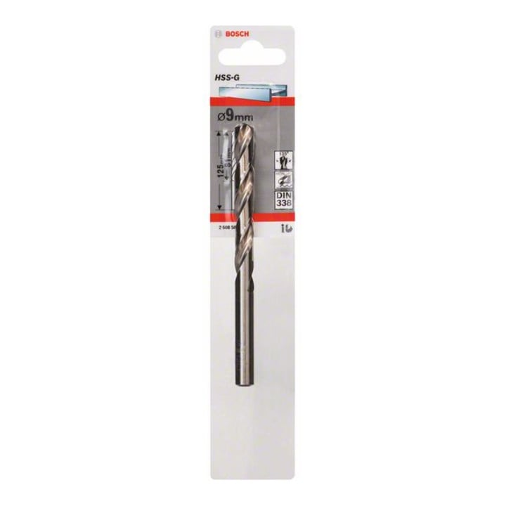 Bosch Metallbohrer HSS-G, DIN 338, 9 x 81 x 125 mm