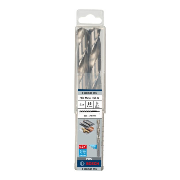 Bosch Metallbohrer HSS-G DIN 338 mit reduziertem Schaft 16 x 120 x 178 mm