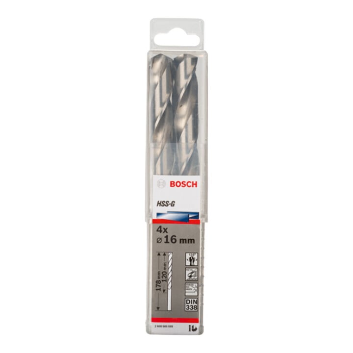 Bosch Metallbohrer HSS-G DIN 338 mit reduziertem Schaft 16 x 120 x 178 mm