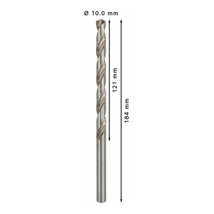 Bosch Metallbohrer HSS-G, DIN 340, 10 x 121 x 184 mm