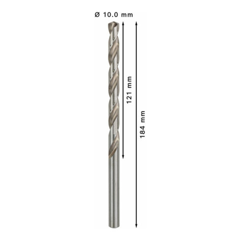 Bosch Metallbohrer HSS-G, DIN 340, 10 x 121 x 184 mm