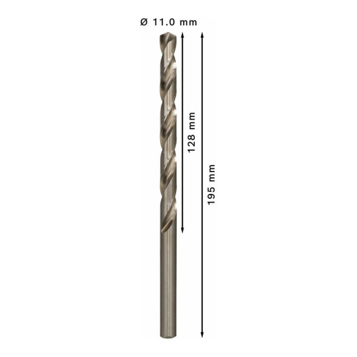 Bosch Metallbohrer HSS-G, DIN 340, 11 x 128 x 195 mm