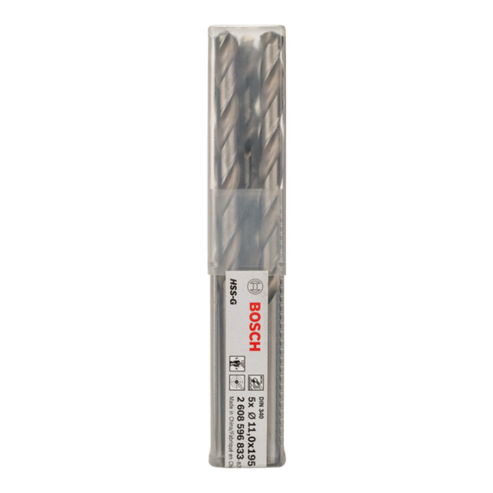 Bosch Metallbohrer HSS-G, DIN 340, 11 x 128 x 195 mm