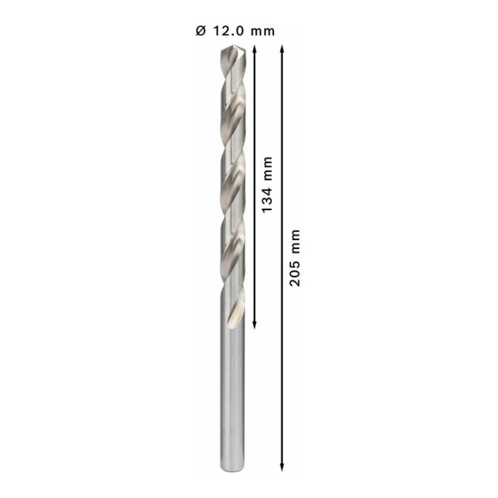 Bosch Metallbohrer HSS-G DIN 340 12 x 134 x 205 mm
