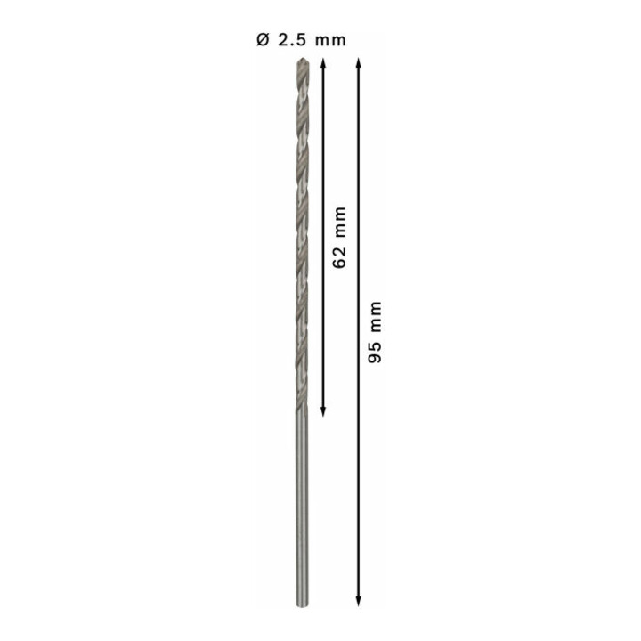 Bosch Metallbohrer HSS-G DIN 340 2,5 x 62 x 95 mm