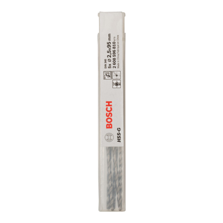 Bosch Metallbohrer HSS-G DIN 340 2,5 x 62 x 95 mm