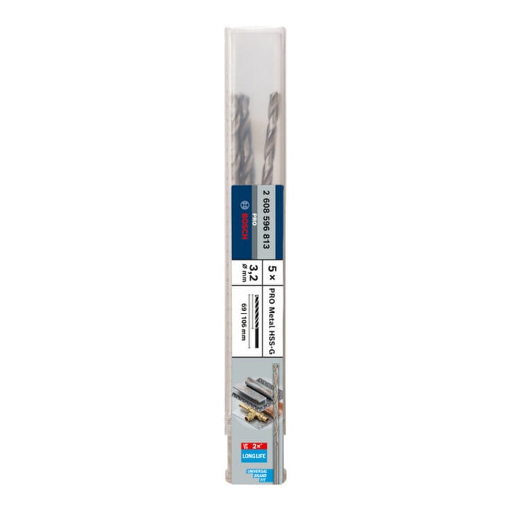 Bosch Metallbohrer HSS-G DIN 340 3,2 x 69 x 106 mm