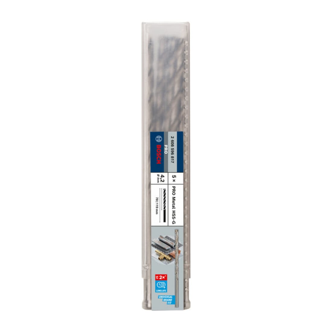 Bosch Metallbohrer HSS-G, DIN 340, 4,2 x 78 x 119 mm
