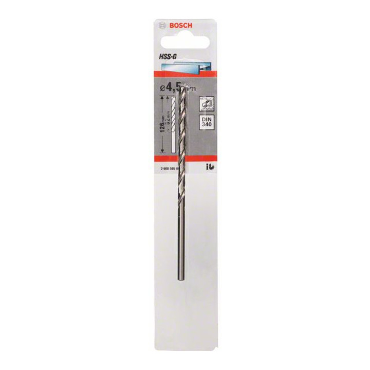 Bosch Metallbohrer HSS-G DIN 340 4,5 x 82 x 126 mm