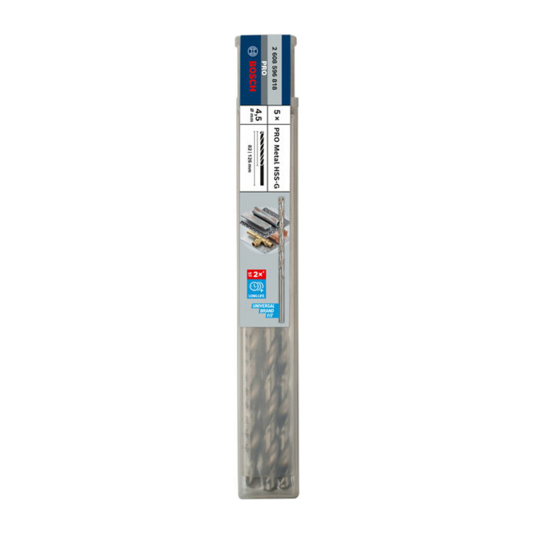 Bosch Metallbohrer HSS-G DIN 340 4,5 x 82 x 126 mm
