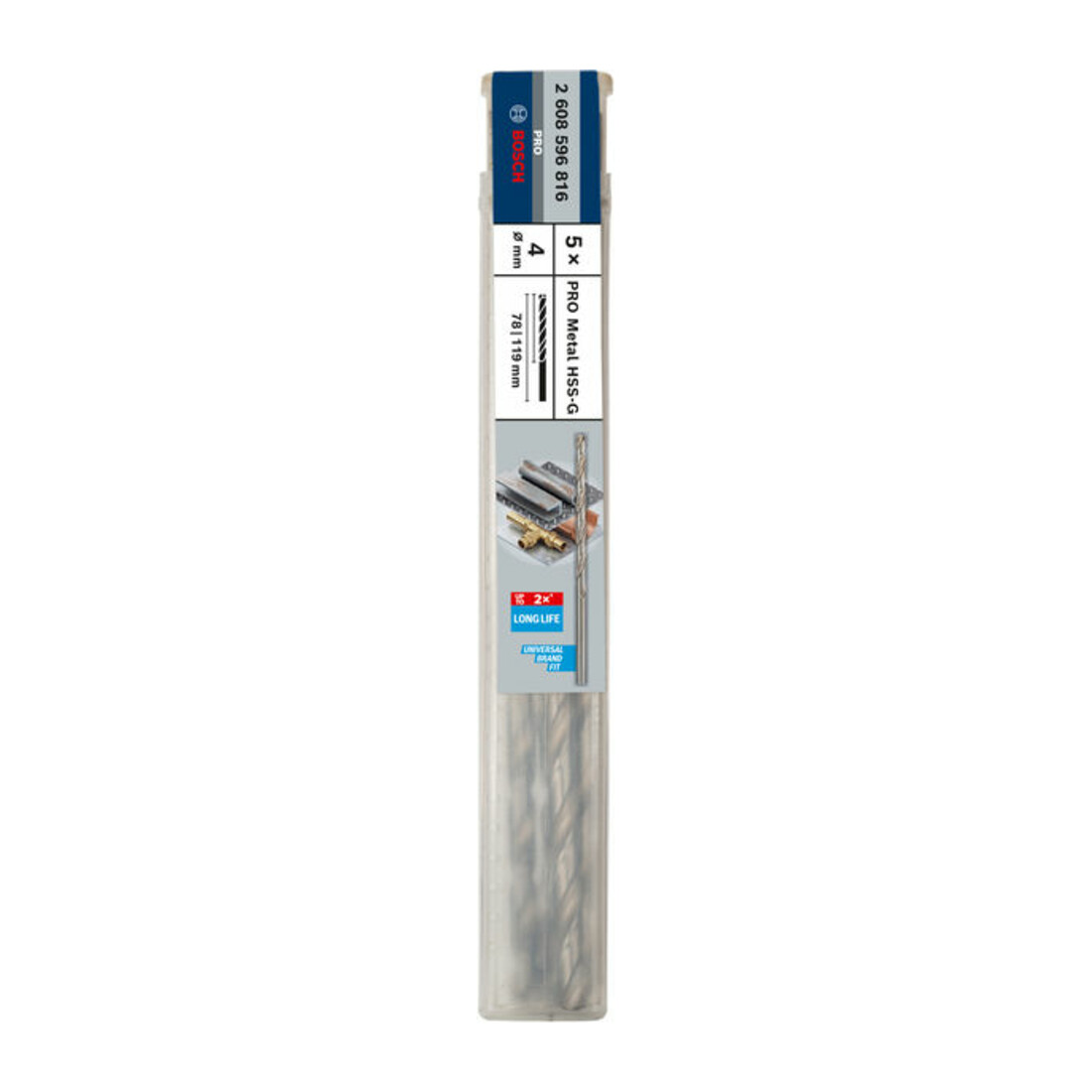 Bosch Metallbohrer HSS-G, DIN 340, 4 x 78 x 119 mm