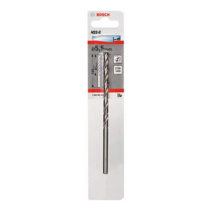 Bosch Metallbohrer HSS-G DIN 340 5,5 x 91 x 139 mm
