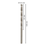Bosch Metallbohrer HSS-G DIN 340 5,5 x 91 x 139 mm-5