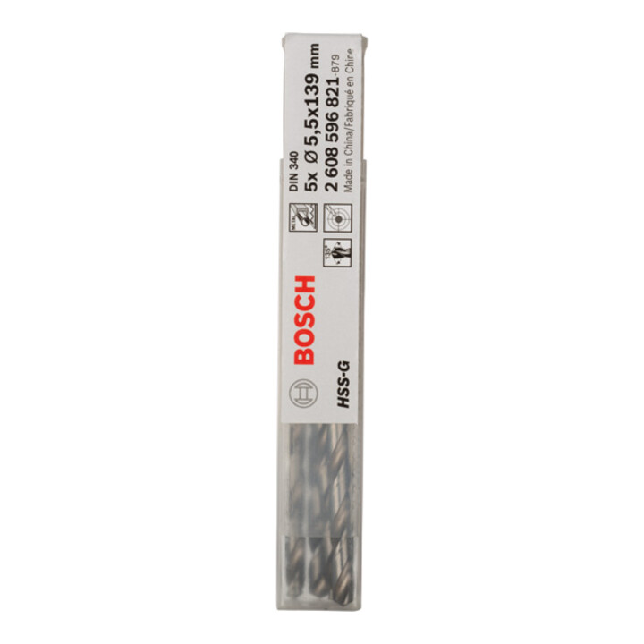 Bosch Metallbohrer HSS-G DIN 340 5,5 x 91 x 139 mm